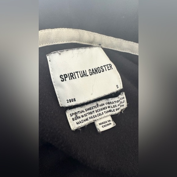 Authentic Spiritual Gangster Black Velour hoodie - Picture 2 of 13